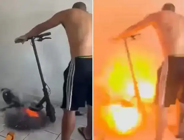 Imagem de Patinete elétrico explode dentro de apartamento e assusta família