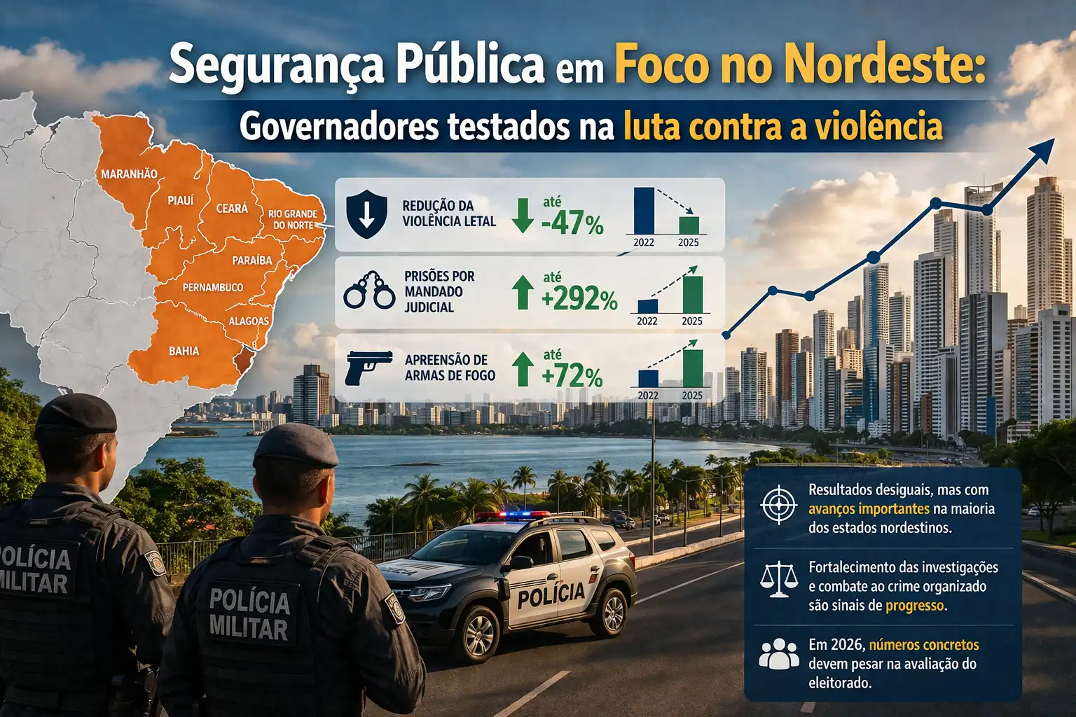 Imagem de Segurança pública expõe diferenças entre governadores do Nordeste e deve influenciar disputa em 2026