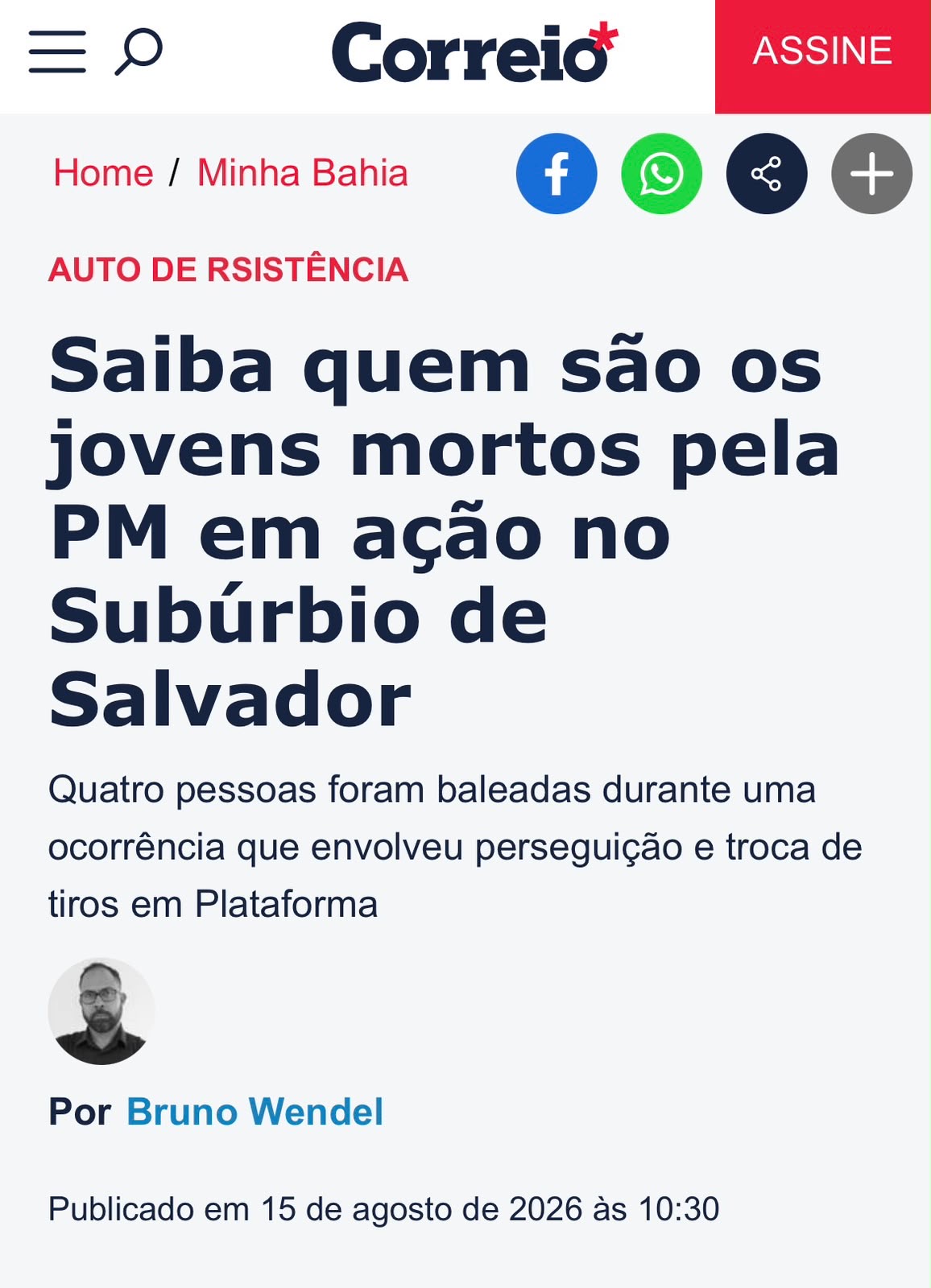 Imagem de Jornal de ACM Neto classifica quatro integrantes do CV como “jovens mortos”