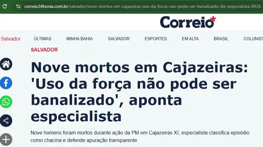 Imagem de Jornal de ACM Neto faz dura crítica aos policiais militares que participaram de operação em Cajazeiras